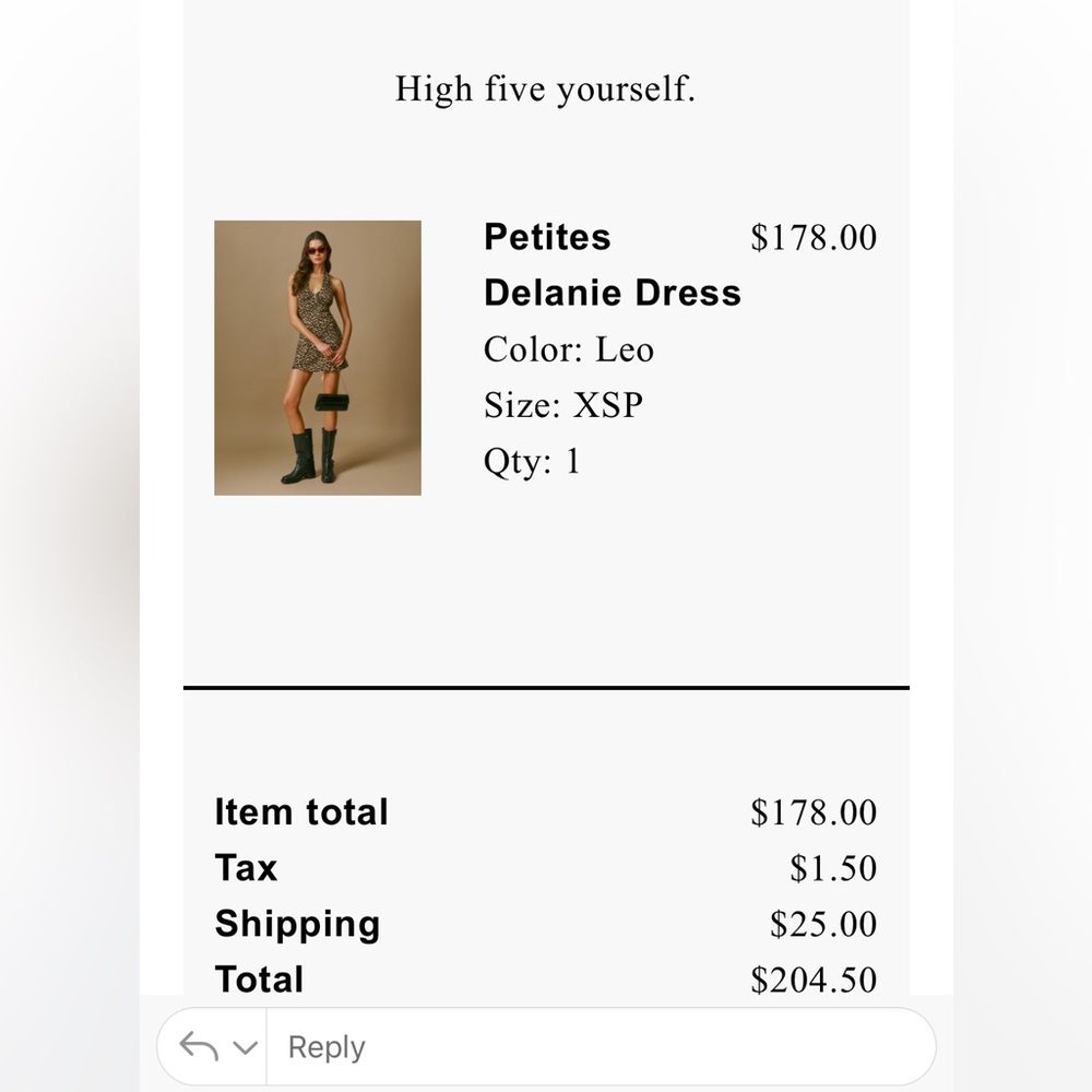 Reformation petite dress size XS